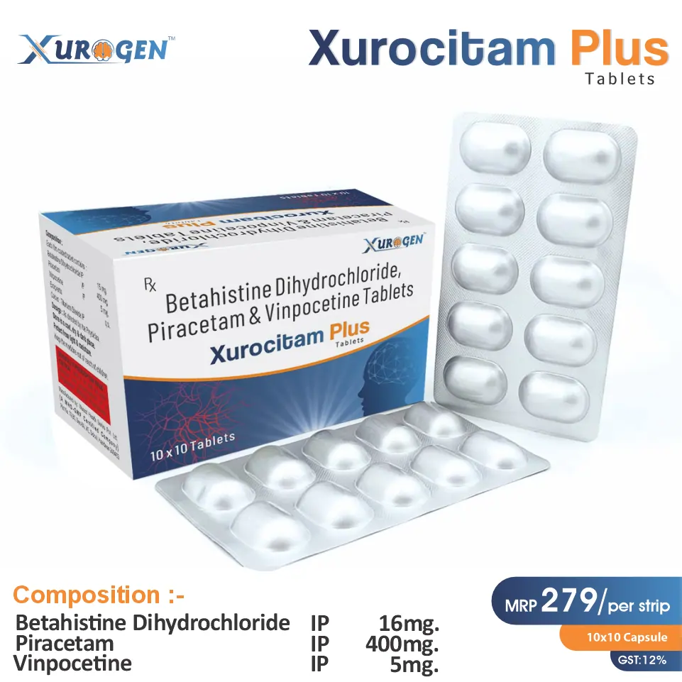 Betahistine 16mg + Piracetam 400mg + Vinpocetine 5mg Tablet | Nootropic & Vertigo Relief | Best Price for PCD Pharma Franchise in Jaipur
